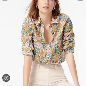 J. Crew Slim-Fit Shirt in Liberty Print- Petunia Floral size 0